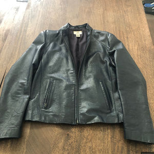 Armani Exchange Blue Leather Jacket